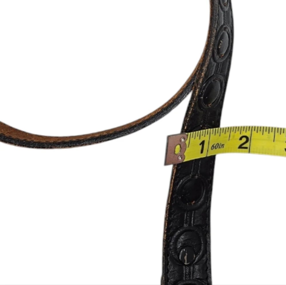 Tex Tan Leather Belt Brown Silver Buckle Size 30 Embossed Circle Size 30